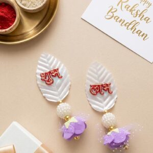 White Leaf Lavender Shubh Labh Hanging handmade festive entrance decor